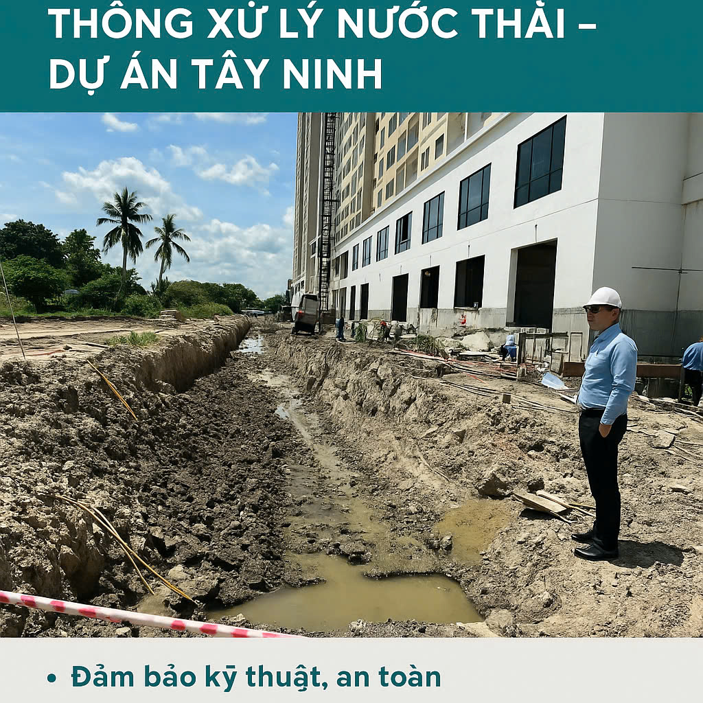 KHẢO SÁT MẶT BẰNG THI CÔNG HỆ THỐNG XỬ LÝ NƯỚC THẢI – DỰ ÁN TÂY NINH